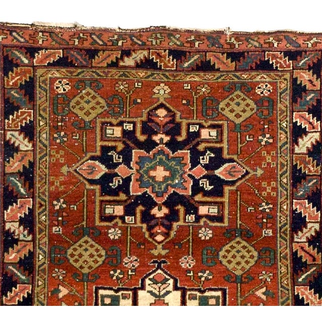 Early 20th Century Fine Antique Heriz Karajeh Rug 3’4" X 4’2" For Sale - Image 5 of 5