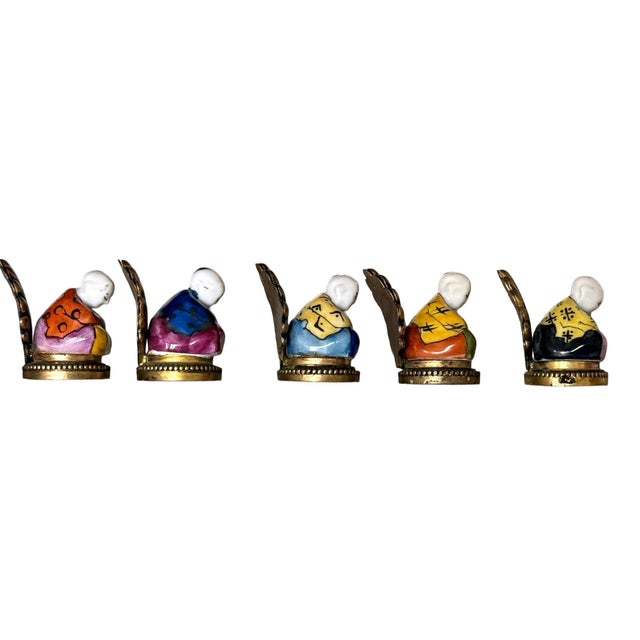 Chinoiserie Antique French Chinoiserie Set/12 Placecard Holders For Sale - Image 3 of 9