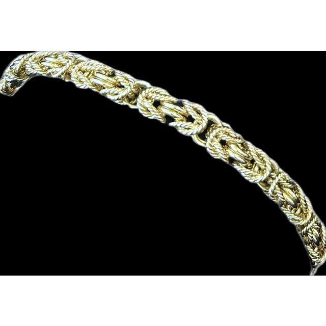 Vintage Italian 14k Gold Woven Link Necklace and Bracelet Set For Sale - Image 10 of 18