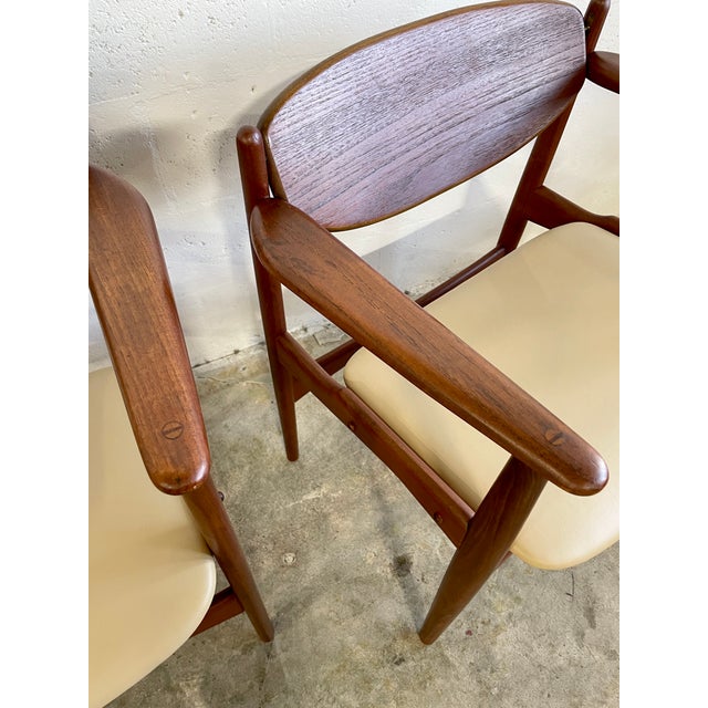 Pair Arne Hovmand Olsen Rare Danish Modern Teak Chairs For Sale In Miami - Image 6 of 13