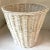 Mid 20th Century Vintage White Wicker Waste Basket For Sale - Image 5 of 9