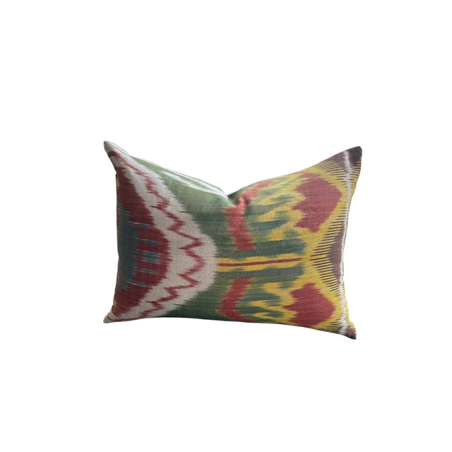 Traditional Vintage Silk Ikat Pillow For Sale - Image 3 of 3