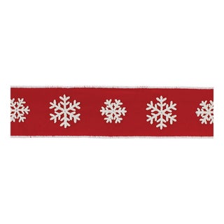 Holiday Snowflake Ribbon 4" x 5 Yds. For Sale