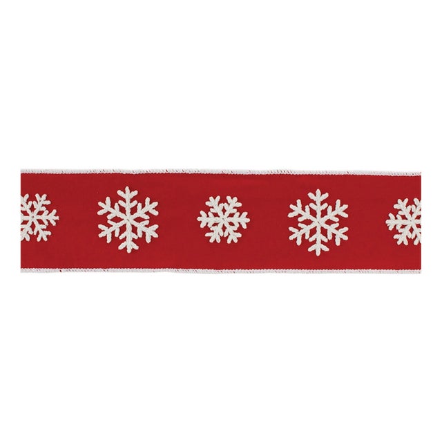 Holiday Snowflake Ribbon 4" x 5 Yds. For Sale