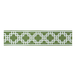 SAMPLE - Schumacher Squared Away Trellis Tape In Green For Sale