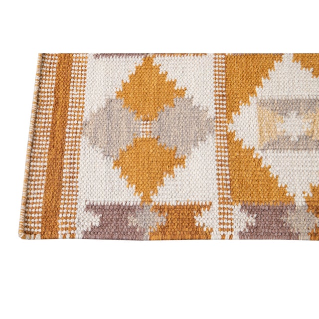 Textile 21st Century Modern Swedish-Style Wool Runner Rug For Sale - Image 7 of 12
