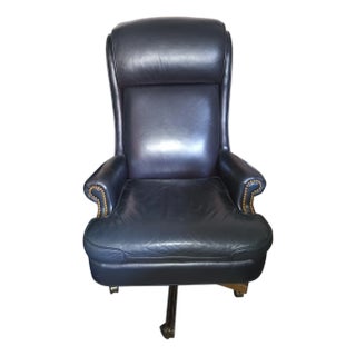 Experience the Pinnacle of Executive Comfort With the Classic Leather Swivel Chair by Hickory Leather For Sale