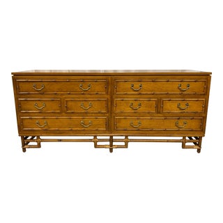 20th Century Ficks Reed Faux Bamboo Double Dresser For Sale