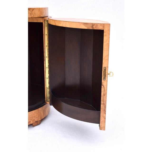 Edward Wormley Pedestal Bar Cabinet in Olive Burl Model 6302d For Sale - Image 10 of 12