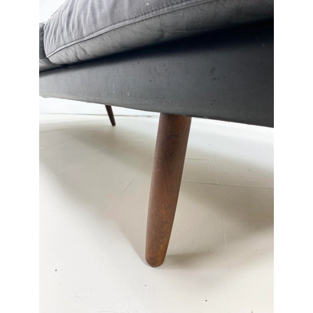 Black 1960’s Danish Leather Sofa For Sale - Image 8 of 10
