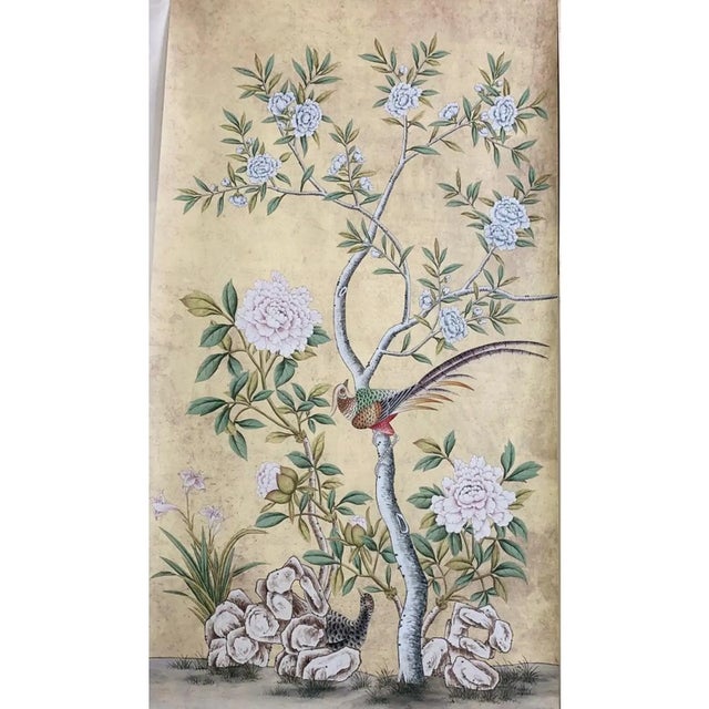 20'*40"/Panel*2ps, a Pair of 18th-Century Style Chinoiserie Wall Artwork ( No Frame), Tea Paper For Sale - Image 4 of 8