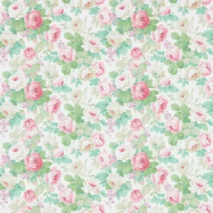 Sanderson Chelsea Wallpaper in Pink/Celadon - a Sample