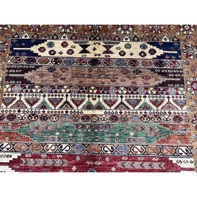 6'10" X 10'2" Persian Style Tribal Striped Area Rug For Sale - Image 12 of 16