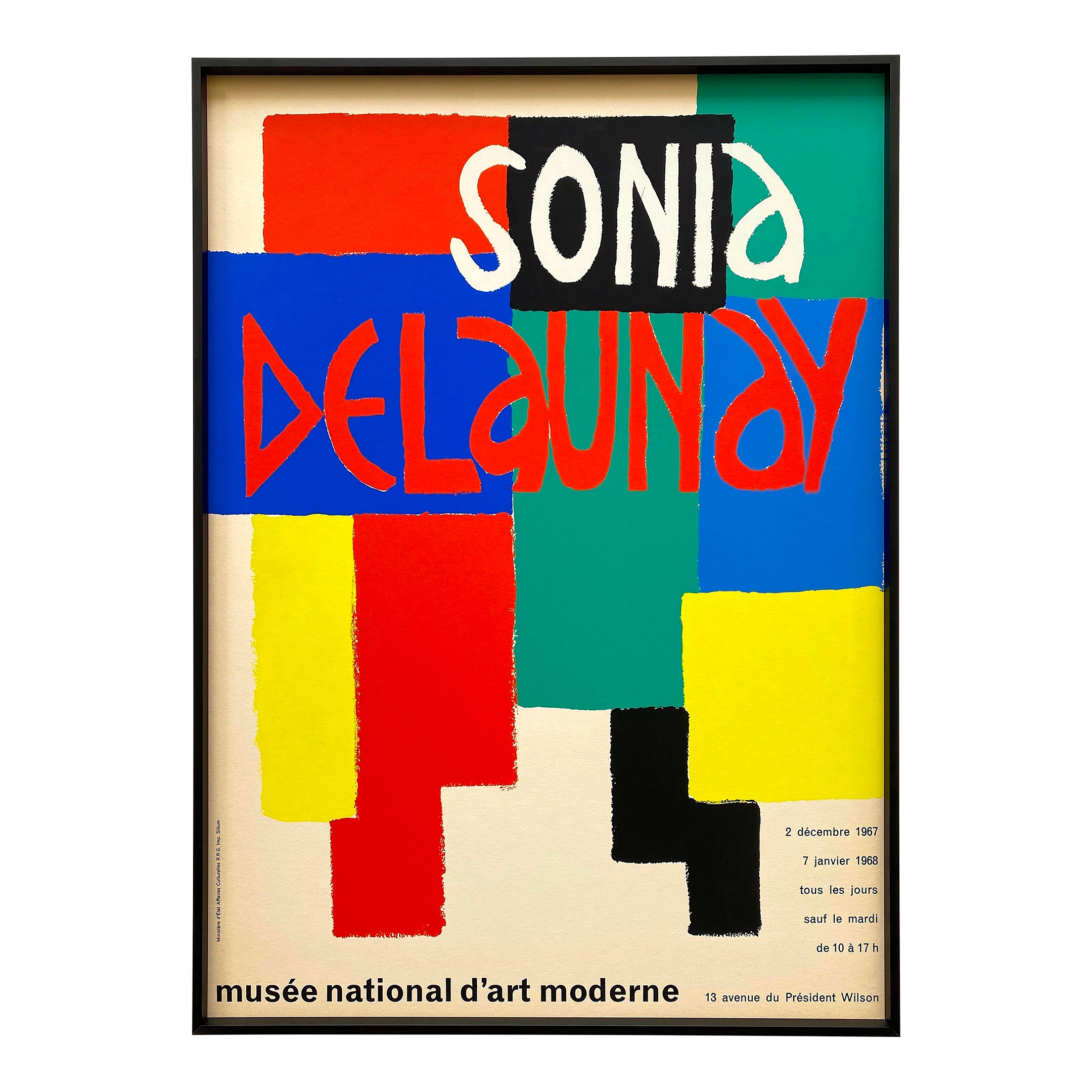 Sonia Delaunay Vintage 1967 Mid Century Modernist Silkscreen Print