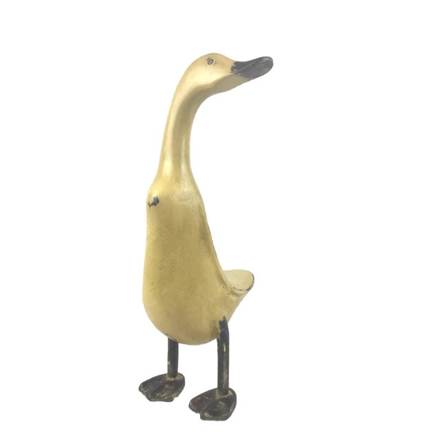 American Hand Crafted Artisan Carved Wood Duck For Sale - Image 3 of 13