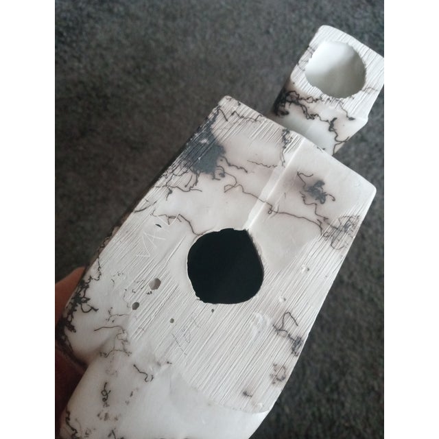 GORGEOUS Artist Signed Navajo Horse Hair Raku 20" Coyote Figurine This product is a stunning 20" Coyote figurine created...