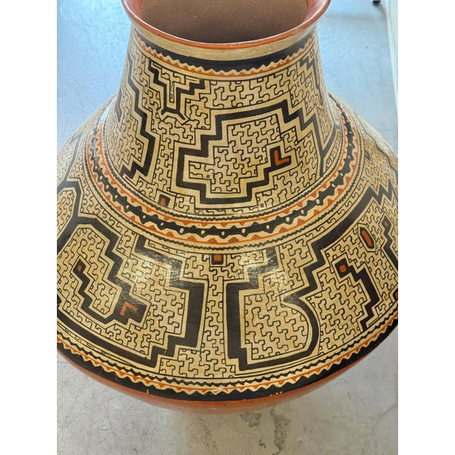 Ceramic Mid 20th Century Massive Peruvian Shipibo Conibo Pottery Vessel For Sale - Image 7 of 11
