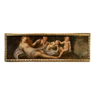 Federico Cervelli, Venus with Three Putti, Nude, 1680, Oil on Canvas For Sale