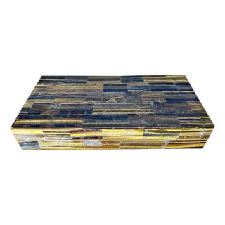 Jewelry Box in Exotic Tigers Eye For Sale