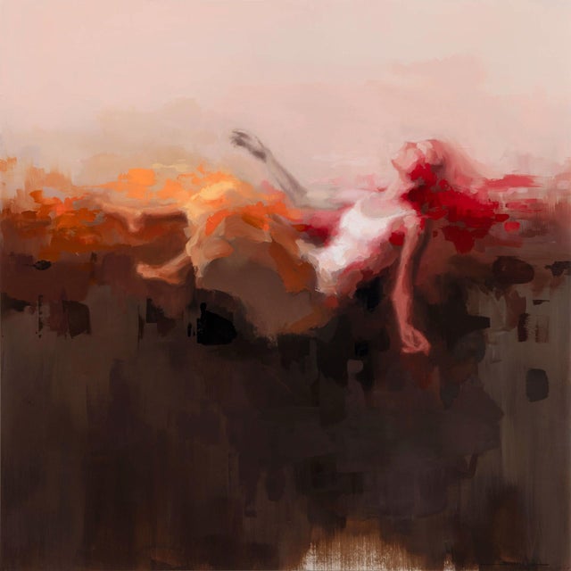 Levitate by Josh Sorrell | Oil on Panel Painting of a figure reclining with flowing red hair. For Sale
