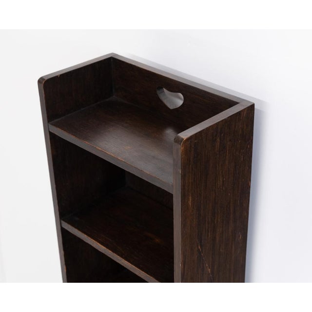 Black Heart Narrow Open Bookcase in Oak from Liberty & Co., 1905 For Sale - Image 8 of 12
