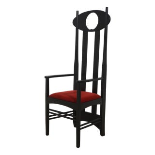 Charles Rennie Mackintosh Mid Century Modern Back ‘Moon’ Chair For Sale