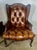 Pair of French Leather Tufted Wingback Chairs C. 1930 For Sale In Los Angeles - Image 6 of 13
