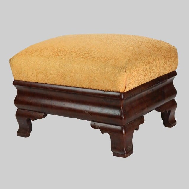 Antique American Empire Classical Flame Mahogany Footstool C1840 For Sale - Image 9 of 11
