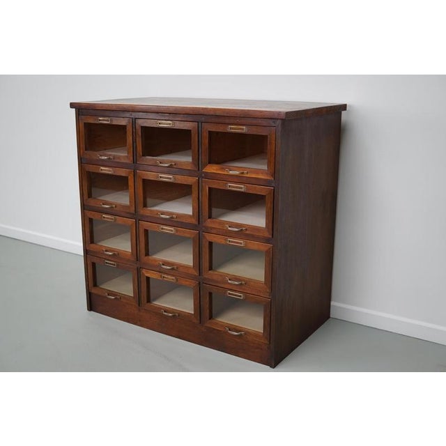 Vintage Dutch Oak Haberdashery Shop Cabinet, 1950s For Sale - Image 11 of 18