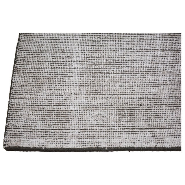 Indian Modern Indian Handloom Wool/Bamboo Rug, 7'1"x9'9" For Sale - Image 3 of 5