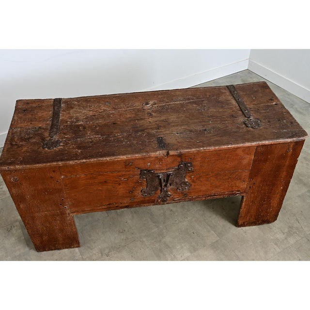 Gothic German 16th Century Oak Coffer For Sale - Image 3 of 18