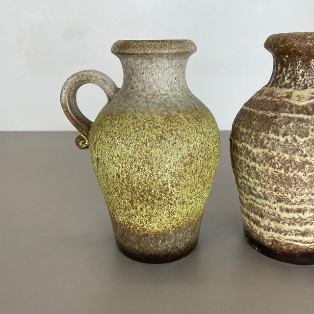 Pottery Fat Lava Vases from Scheurich, Germany, 1970s, Set of 2 For Sale - Image 4 of 18