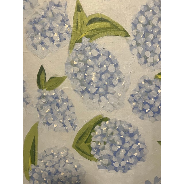 Large, Modern Abstract Floral Hydrangea Newly Painted Acrylic On Professional Stretch Canvas, “Hydrangea On Ocean Street,”...