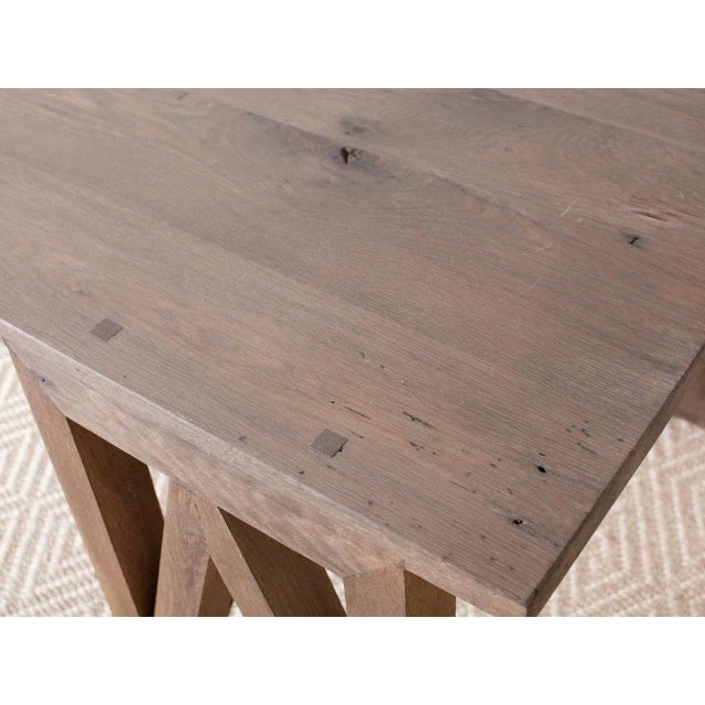 Contemporary Rectangular Oak V Dining Table For Sale - Image 4 of 5