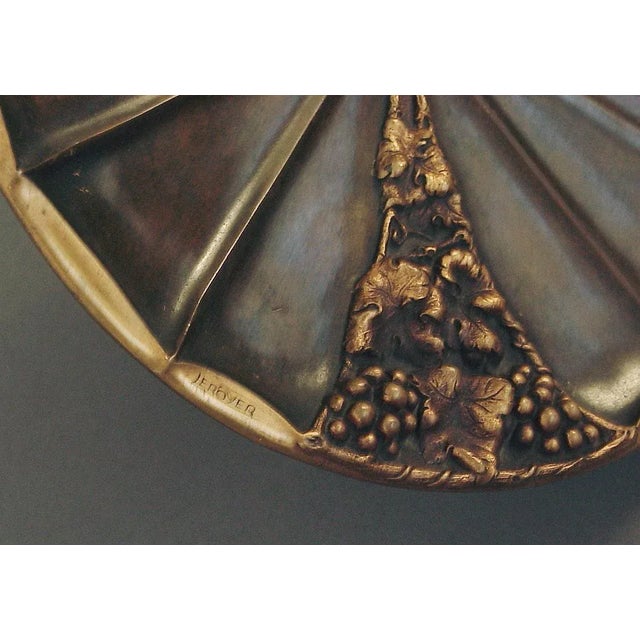Art Nouveau Late 19th Century French Bronze Art Nouveau Compote with Gold Decorations, Signed LeRoyer For Sale - Image 3 of 5