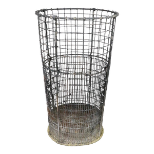 Early 20th Century Large Industrial Wire Waste Bin Trash Can