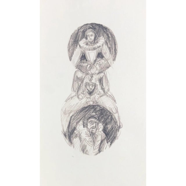Figurative 1970s Adrienne Anderson Renaissance Drawing For Sale - Image 3 of 3