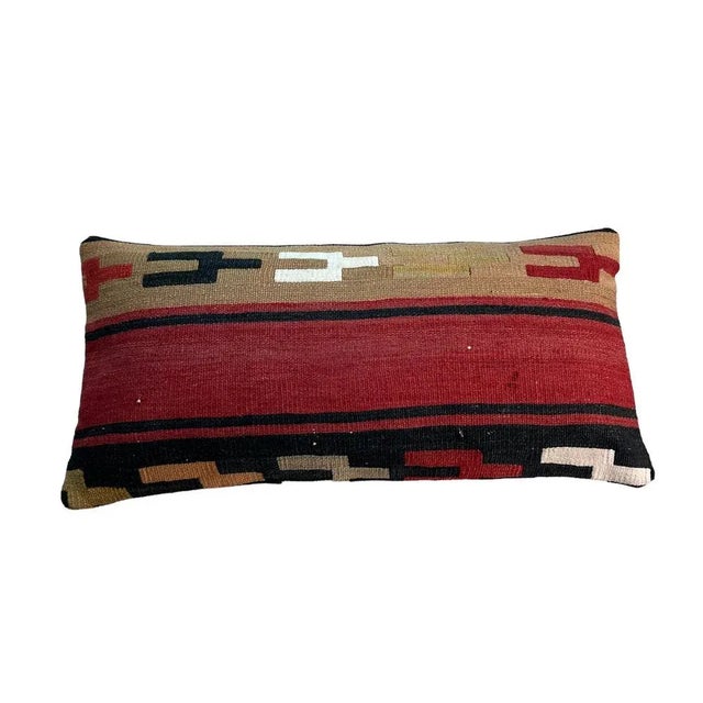 Brown Vintage Turkish Kilim Cushion Cover, 1970s For Sale - Image 8 of 11