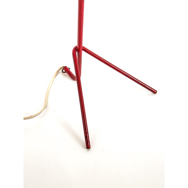Swedish Modern Table Lamp in Red Lacquered Metal, Sweden, 1950s For Sale - Image 4 of 9