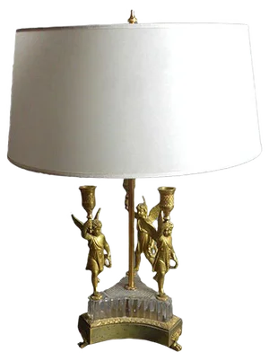 Antique Bouillotte Table Lamp in Gilt Bronze
