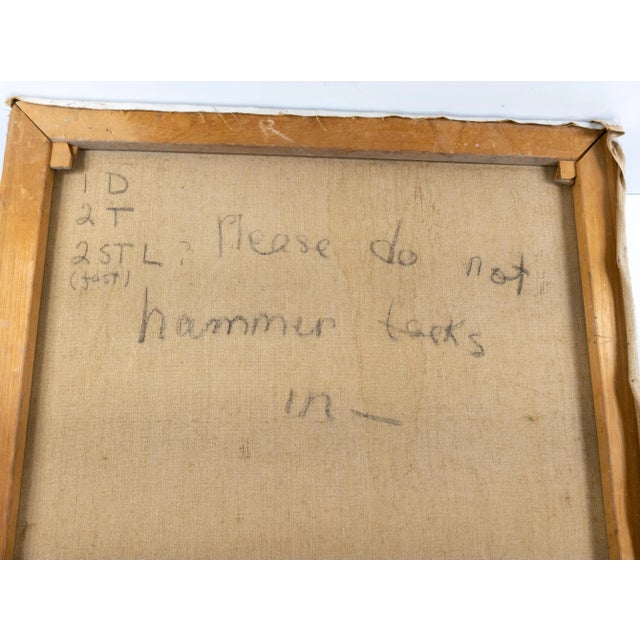 1960's Mid-Century Modern American Abstract Oil Painting, Signed For Sale - Image 11 of 12