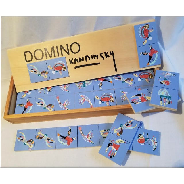 Mid-Century Modern Vintage Large Kandinsky Art Domino Game in Wooden Case For Sale - Image 3 of 5