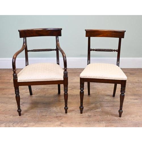2000 - 2009 Regency Mahogany Armchair and Side Chair, Set of 2 For Sale - Image 5 of 5