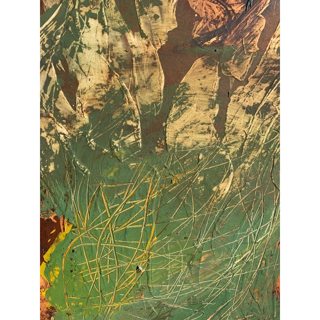 Wood Sylvia Rutkoff | "The Cowboy" | Mixed Media Figurative | Oil, Sand & Gesso on Masonite | New York Postwar Avant-Garde For Sale - Image 7 of 11