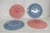 Fiesta Usa Homer Laughlin Set of 4 Dinner Plates 2 Pink 2 Blue Lead Free 4850b For Sale - Image 4 of 12
