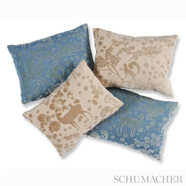 Art Deco Schumacher Arbor Forest 16"x11" Lumbar Pillow in Champagne For Sale - Image 3 of 4