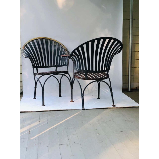 French Provincial Early 20th Century French Metal Garden Tete a Tete For Sale - Image 3 of 9