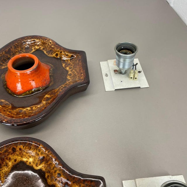 Fat Lava Ceramic Wall Lights from Hustadt Leuchten, Germany, 1970s, Set of 2 For Sale - Image 10 of 18