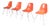 Dining Chairs in Orange Fiberglass by Charles & Ray Eames for Herman Miller, USA, 1960s, Set of 4 For Sale