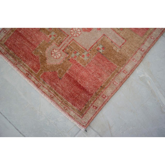 1970s Vintage Hand Knotted Small Rug For Sale - Image 6 of 7